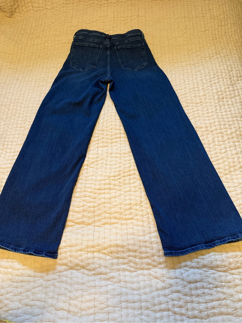 Quince Bella Stretch Wide Leg Jean Deep Sea Blue Womens Size 29/32 - Picture 3 of 13